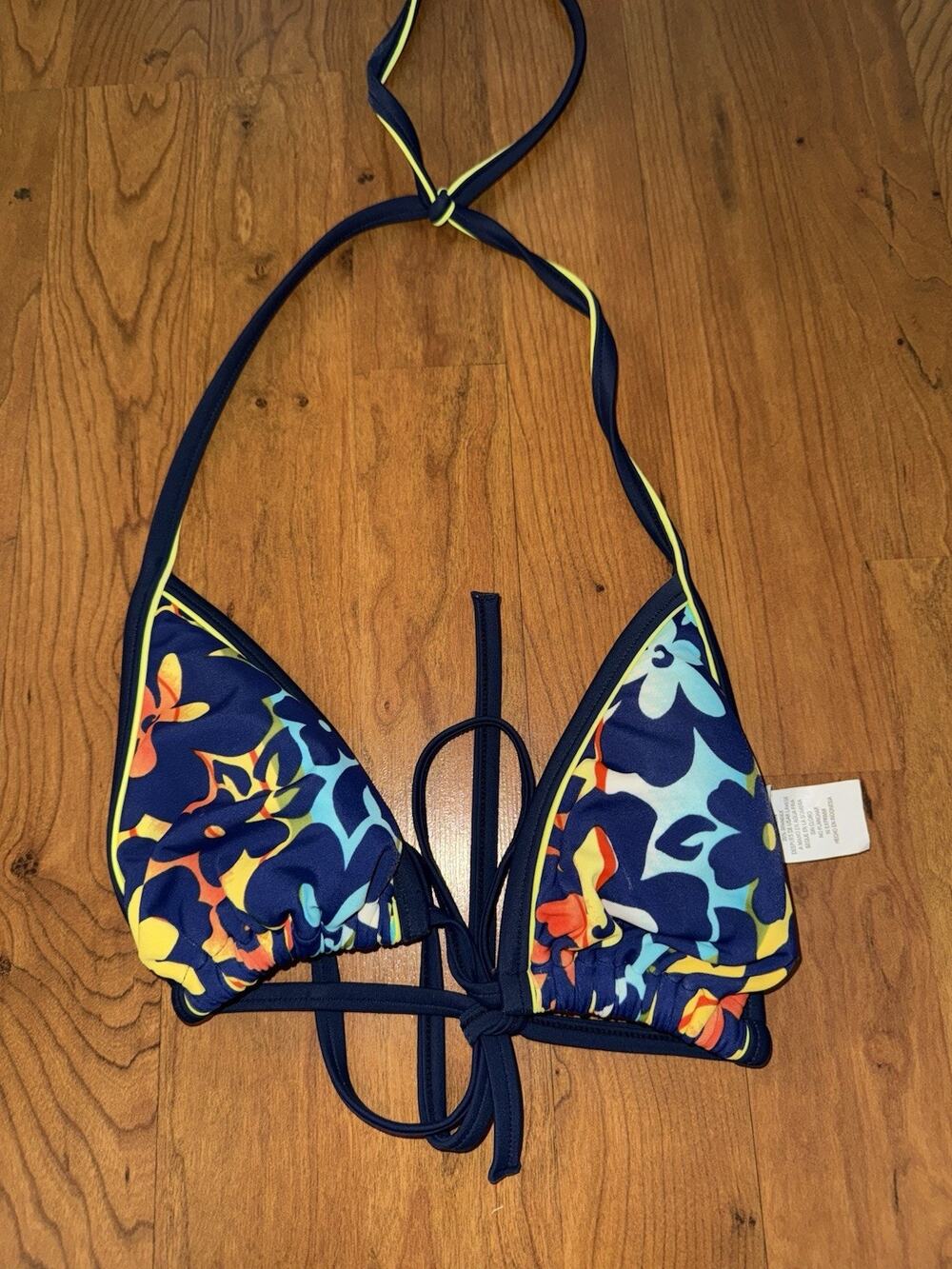 Malibu Dream Girl y2k strappy bikini top juniors floral hippie size 9